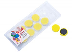 Magnety ARTA průměr 25mm, žluté (10ks v balení)