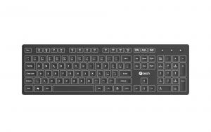 C-TECH klávesnice CZ/SK KB-201-BL, nízkoprofilová, podsvícení, USB, CZ/SK