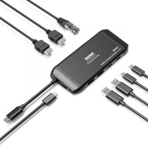 PORT CONNECT Cestovní dokovací stanice USB-C, 2×4K, 7portů, PD100W