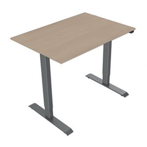 Pracovní stůl s elektricky nastavitelnou výškou 75x140cm, šedý, ergo