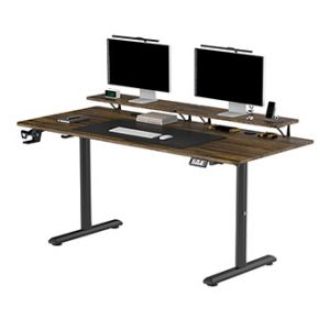 ULTRADESK HIGHLANDER XXL BROWN Pracovní stůl s elektricky nastavitelnou výškou s držákem s