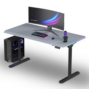 ULTRADESK Herní stůl QUEST, 140x70cm, 72-120cm, černá-šedá