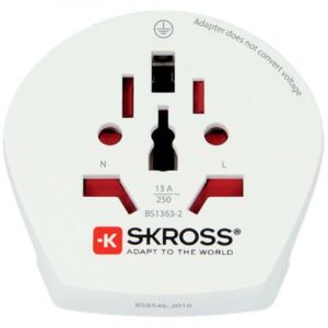 Skross SKR1500211EC- Cestovní Adaptér Svět do Evropy pro 2 a 3pólová zařízení z více než 2
