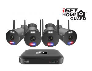 iGET HGNVK109104 - kamerový Wi-Fi set, 3K rozlišení, 10CH NVR + 4x kamera se zvukem, IR +
