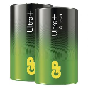 Baterie alkalická, LR20, 1.5V, GP, blistr, 2-pack, Ultra Plus, velký monočlánek