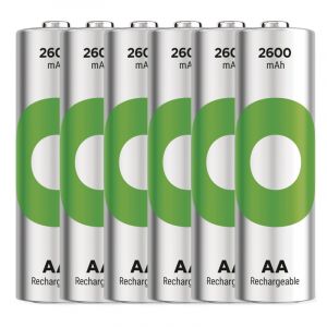 Nabíjecí baterie, AA (HR6), 1.2V, 2600 mAh, GP, papírová krabička, 6-pack, ReCyko