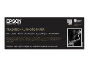 EPSON 1118/15/Traditional Photo Paper, 1118mmx15m, 44", C13S045056, 300 g/m2, foto papír,