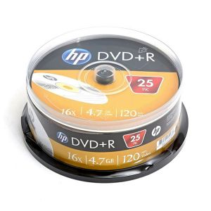 HP DVD+R, DRE00025-3, 25-pack, 4.7GB, 16x, 12cm, cake box, bez možnosti potisku, pro archi