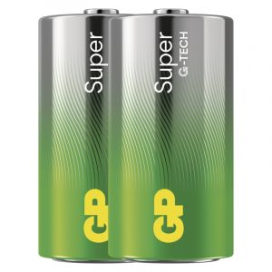 Baterie alkalická, LR14, 1.5V, GP, blistr, 2-pack, SUPER, malý monočlánek