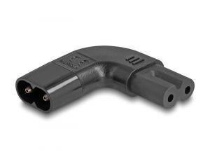 Delock Napájecí adaptér IEC 60320 – z C8 na C7, zástrčka / zásuvka, 10 A, 90°, levý / prav