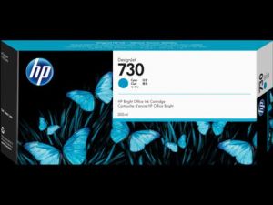 HP originální ink P2V68A, HP 730, cyan, 300ml, prošlá expirace (2021); obal B (viz. popis)