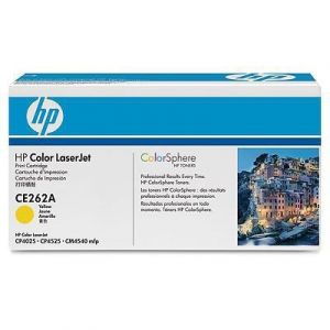 Tonerová cartridge HP, yellow, CE262A - poškozený obal B (viz. popis)
