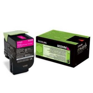 Originální toner, Lexmark, magenta, 80C2HM0 - poškození obalu B (viz. popis)