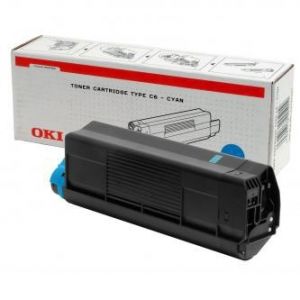 Toner OKI C5100, 5200, 5300, 5400, cyan, 42127407, TYP C6 - poškození obalu E (viz. popis)