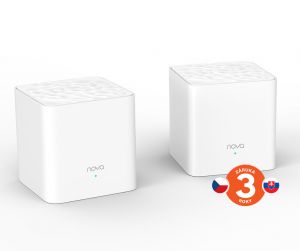 Tenda Nova MW3 (2-pack) WiFi AC1200 Mesh system Dual Band, 2x LAN/WAN, MU-MIMO, SMART apli