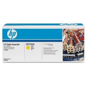 Tonerová cartridge HP, yellow, CE742A - poškození obalu B (viz. popis)