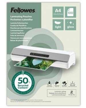Laminovací fólie Fellowes A5 80 mic z recyklovaného materiálu (50%), lesklé