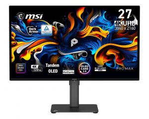 MSI PRO MAX/271UPX12G/26,5"/QD-OLED/4K UHD/120Hz/0,03ms/Černá/3R